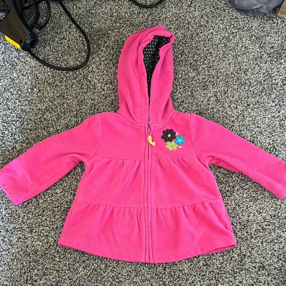 Carter's Pink Hooded Jacket with Floral Accents